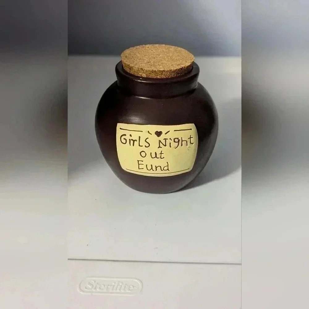 Hand Crafted Girls Night Out Bank - Ceramic Coin Jar - EUC